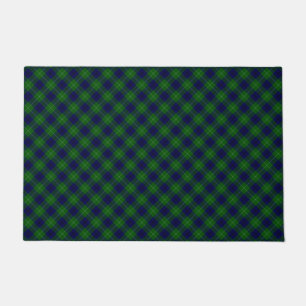 Oliphant tartan blue green plaid doormat