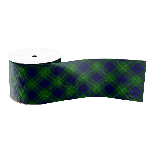 Oliphant tartan blue green plaid grosgrain ribbon (Spool)