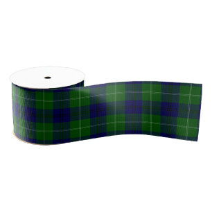 Oliphant tartan blue green plaid grosgrain ribbon