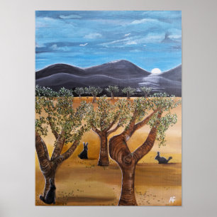 Olivar de Noche Painting by Alfred Fox Poster