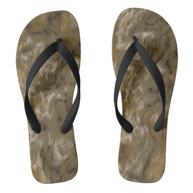 Olive Abstract Thongs (Footbed)