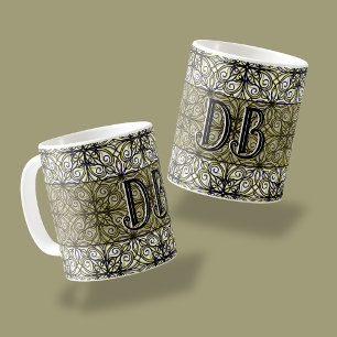 Olive and Black Boho Coffee Mug