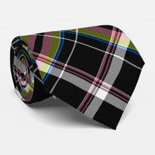 Olive and Black Tartan Pattern Tie