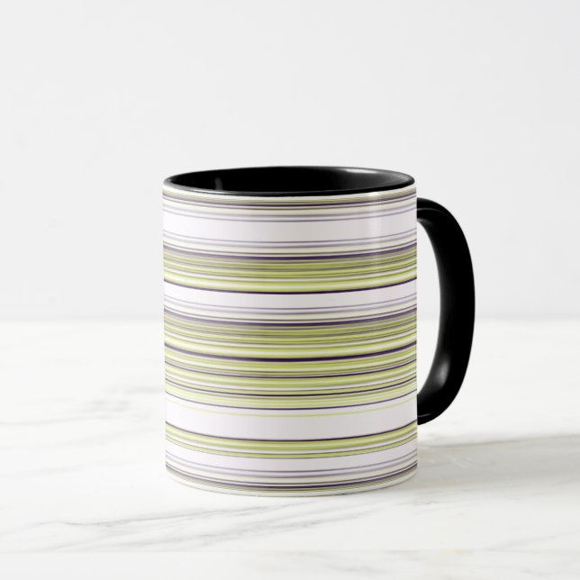 Olive and blue horizontal stripes. mug (Front Right)