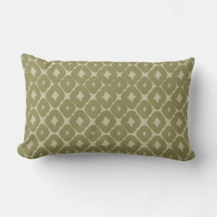 Olive and cream Boho Geometric Throw Pillow