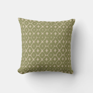 Olive and cream Boho Geometric Throw Pillow