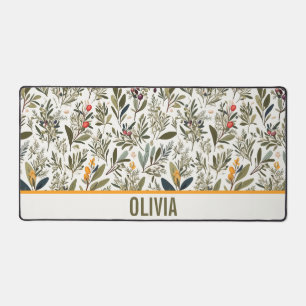 Olive and Herbs Minimal Elegant Personalised Desk Mat