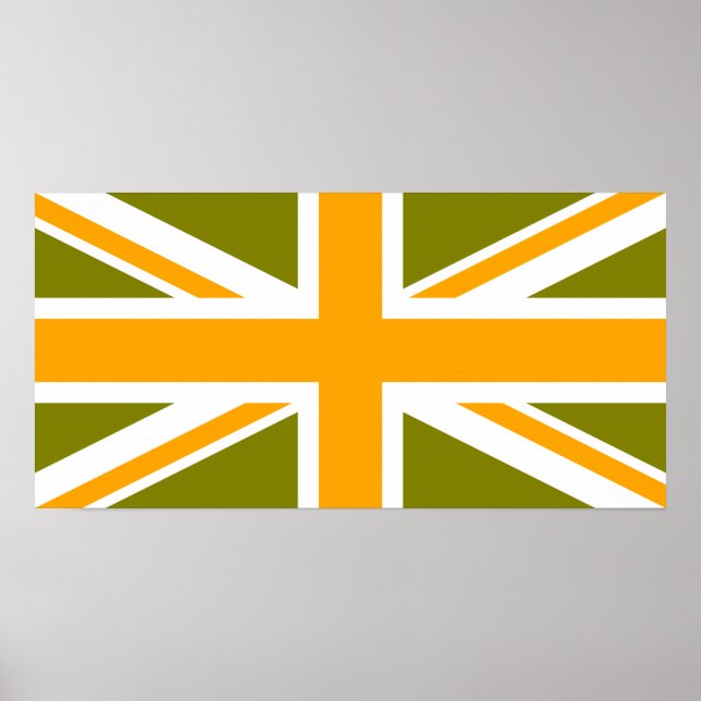 Olive and Orange Union Jack Poster (Front)