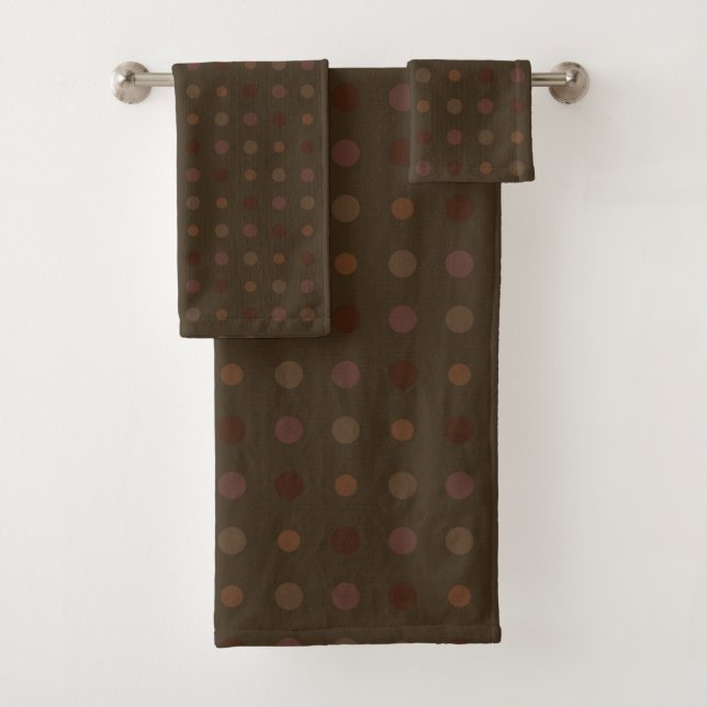 Olive and Pink Dots Bath Towel Set (Insitu)