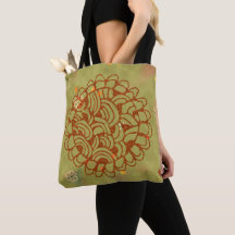 Olive and Rust Green Grunge Flower Sun