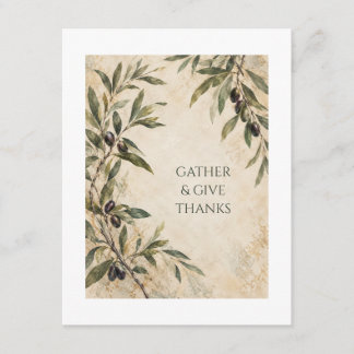 Olive and Stone Thanksgiving Gratitude Card