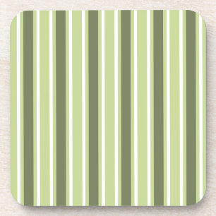 Olive and white candy stripes coaster
