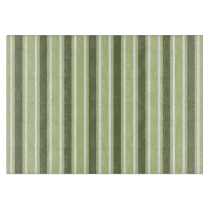 Olive and white candy stripes cutting board