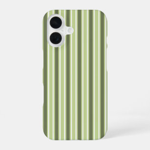 Olive and white candy stripes iPhone 16 case