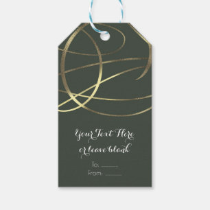 Olive Army Green & Gold Faux Foil Custom Favour Gift Tags