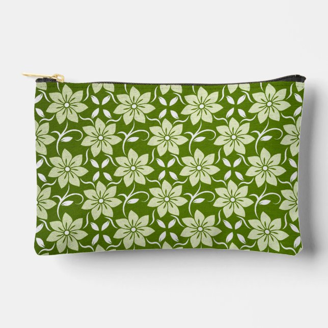 Olive Blossom Repeat Accessory Pouch (Front)