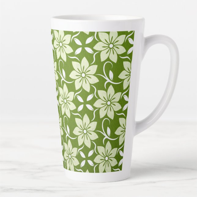 Olive Blossom Repeat Latte Mug (Right)