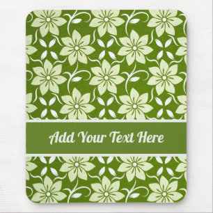 Olive Blossom Repeat Mouse Pad