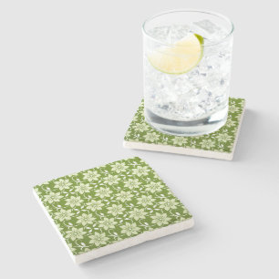 Olive Blossom Repeat Stone Coaster