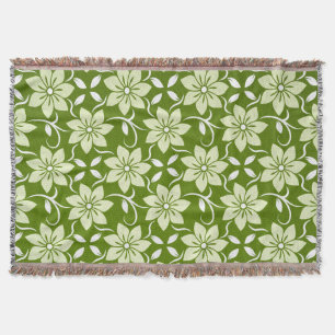 Olive Blossom Repeat Throw Blanket