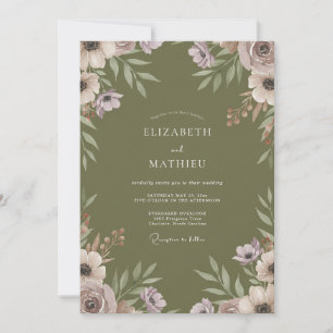 Olive Blossom Wedding Invitation