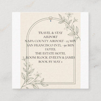Olive Botanical Destination Wedding Travel Insert
