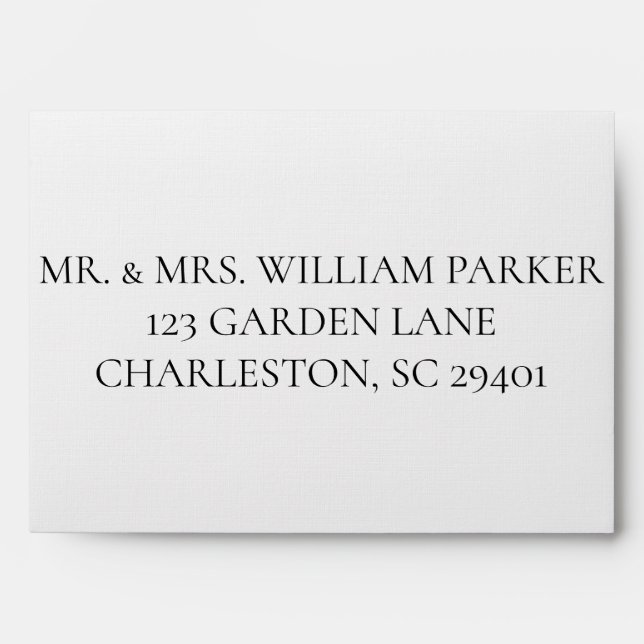Olive Botanical Guest Address Wedding Envelope (Front)