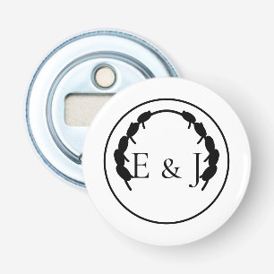 Olive Botanical Monogram Wedding Bottle Opener