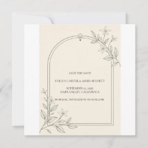 Olive Botanical Save the Date Card