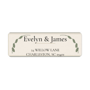 Olive Botanical Wedding Return Address Label
