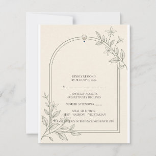 Olive Botanical Wedding RSVP Card