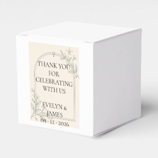 Olive Botanical Wedding Thank You Favour Box