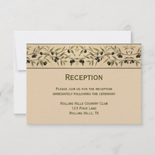 Olive Branch: A Tuscan Touch Reception Card