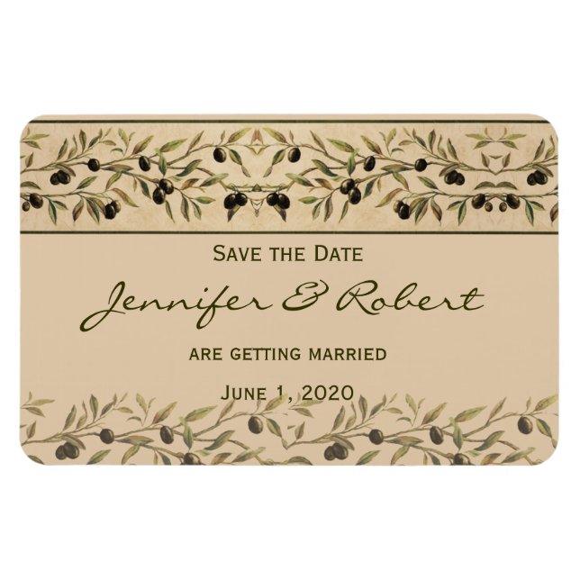 Olive Branch: A Tuscan Touch Save the Date Magnet (Horizontal)
