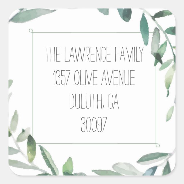 Olive branch address labels or create your own (Front)