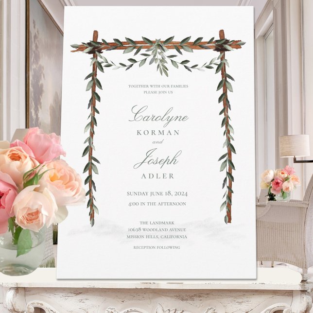 Olive Branch Arch Canopy Wedding Invitation (Creator Uploaded)
