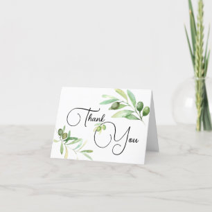 Olive branch Baby Shower Thank You Card