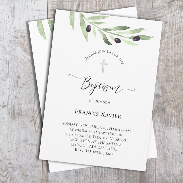 olive branch Baptism Invitation (Creator Uploaded)