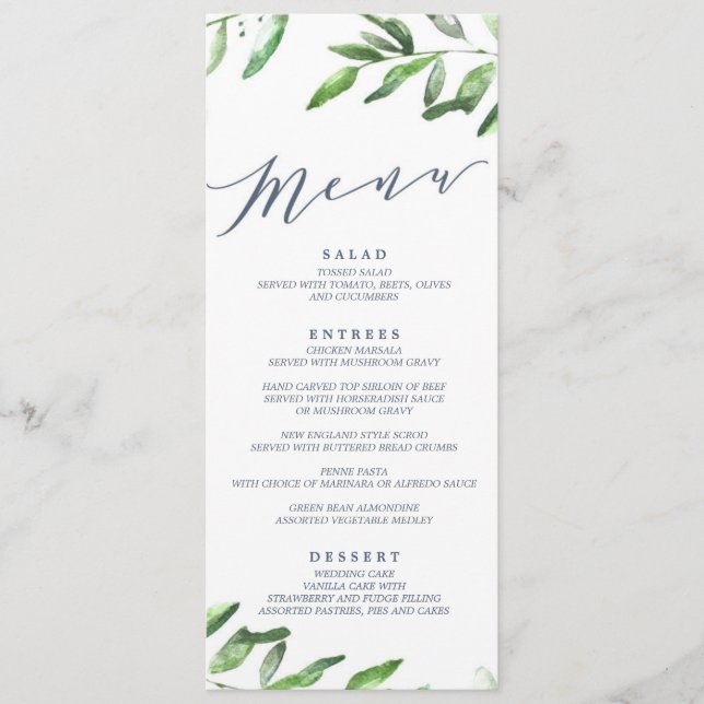 Olive Branch Boho Garden Menu (Front)