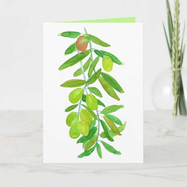 Olive Branch Botanical Peace Green Card (Front)