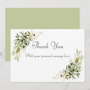 Olive Branch Bouquets Wedding Thank You Card
