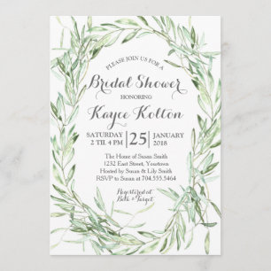 olive branch Bridal Shower Invitation