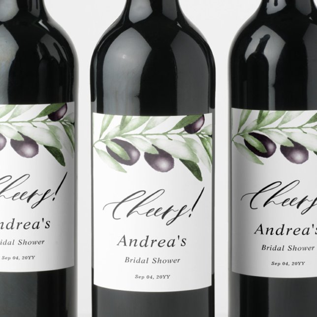 Olive Branch Bridal Shower  Wine Label (Creator Uploaded)