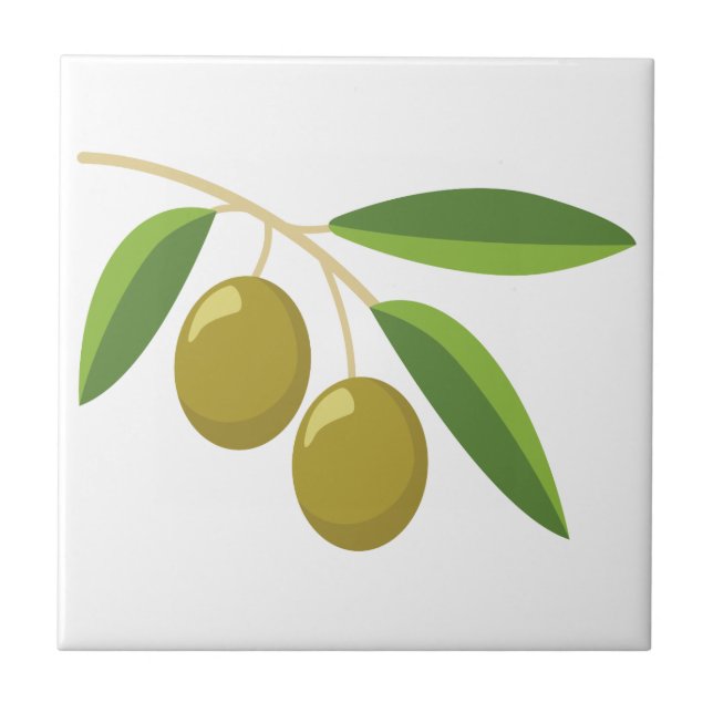 Olive Branch Ceramic Tile (Front)