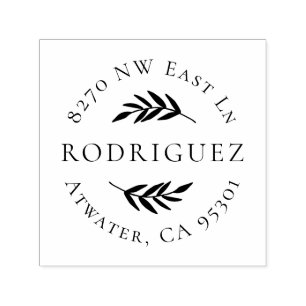 Olive Branch Circle Address Stamp