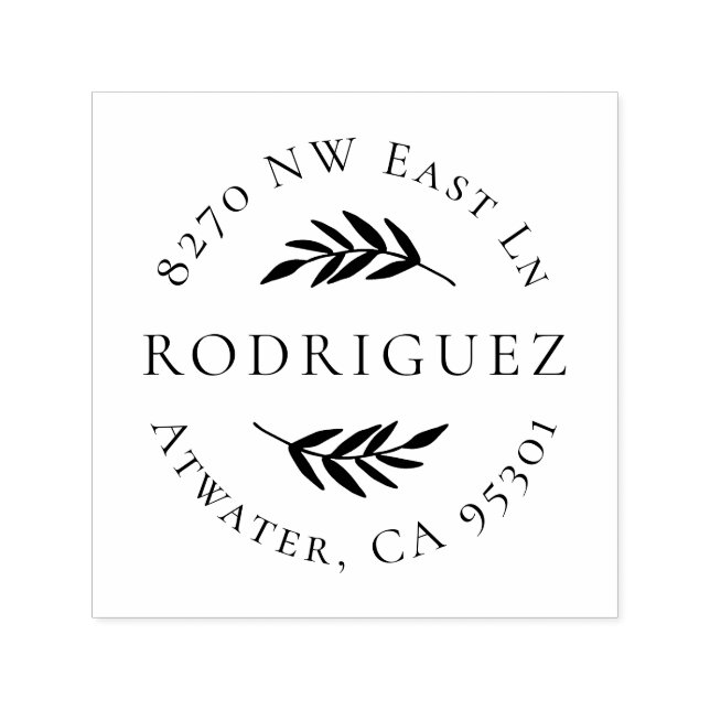 Olive Branch Circle Address Stamp (Design)