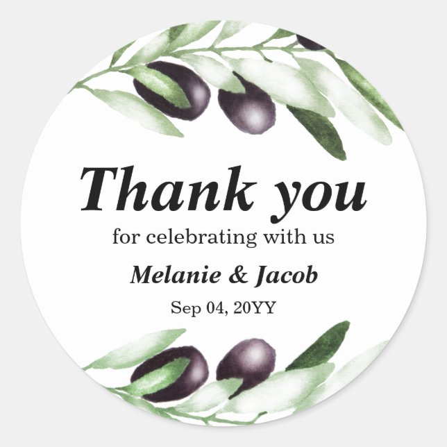 Olive Branch Classic Round  Sticker (Front)