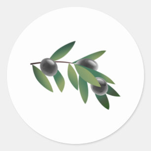 Olive Branch Classic Round Sticker