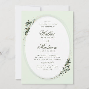 Olive branch classic wedding invitation