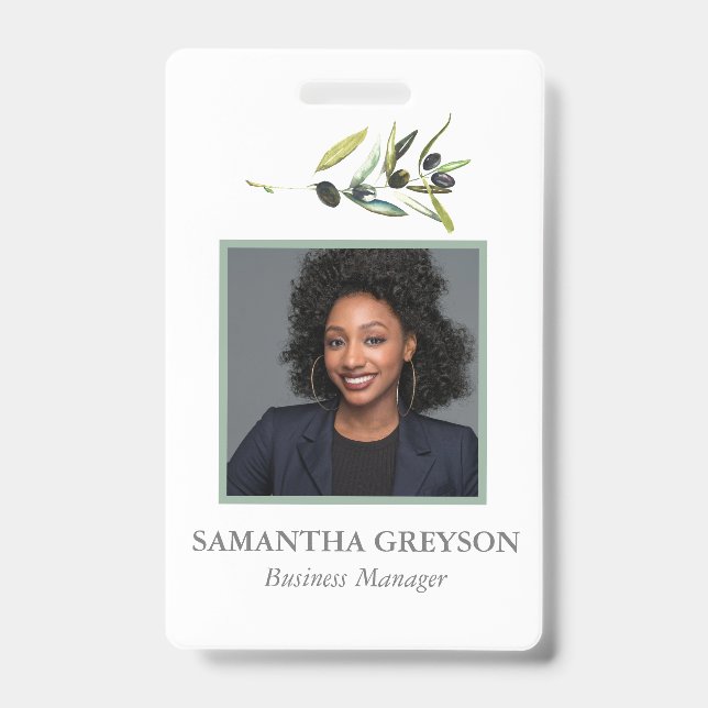 Olive Branch Custom Badges with Photo ID Badge (Front)